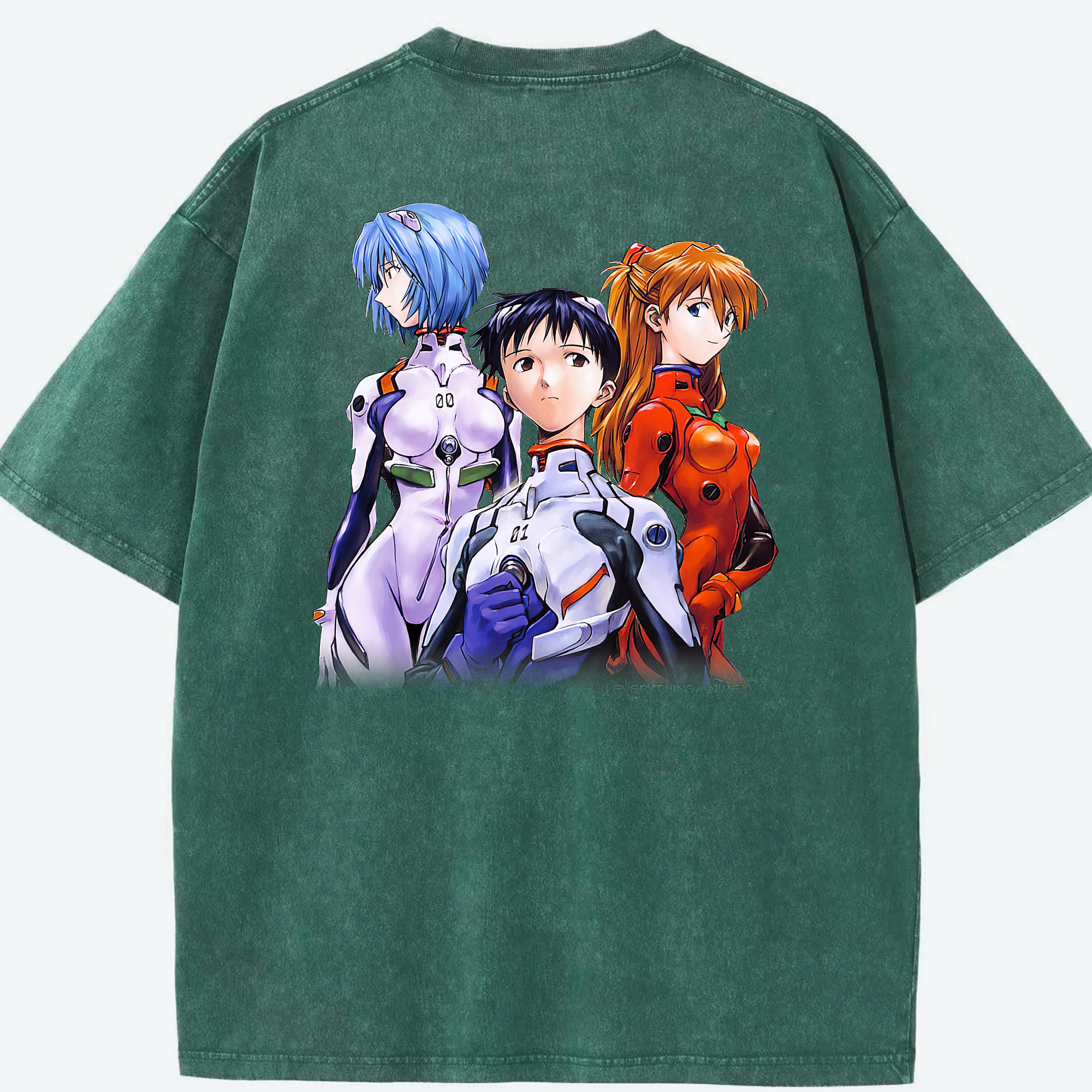 （画像用） EVA 新世紀エヴァンゲリオン 綿100% ヴィンテージ風 半袖Tシャツ（背面プリント）